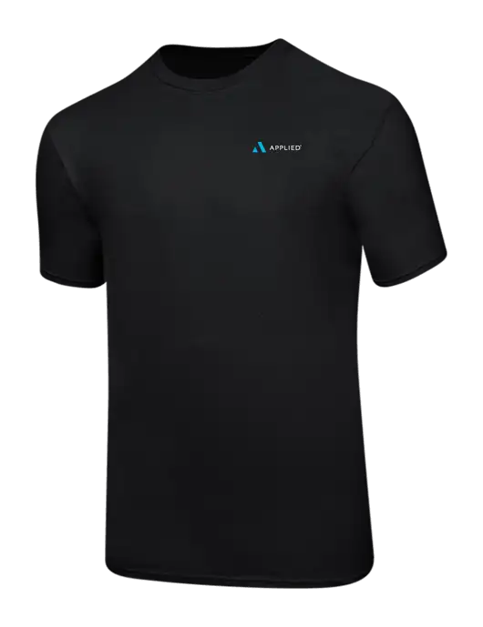 Ring Spun Jet Black 4.5 oz T-Shirt w/Applied Logo
