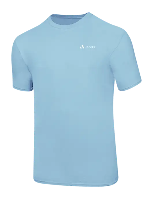 Ring Spun Light Blue 4.5 oz T-Shirt w/Applied Logo