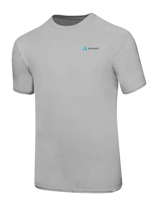 Ring Spun Silver 4.5 oz T-Shirt w/Applied Logo