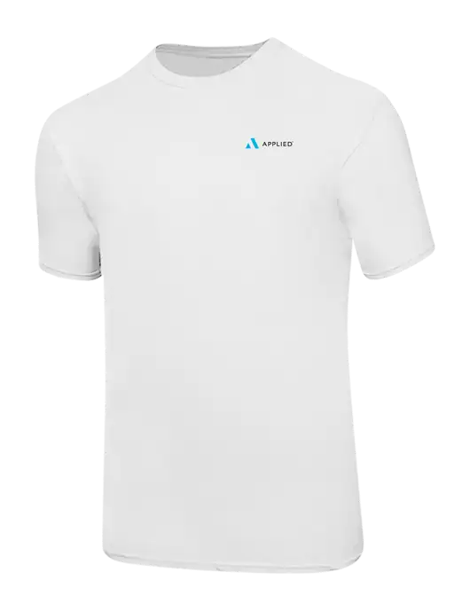 Ring Spun White 4.5 oz T-Shirt w/Applied Logo