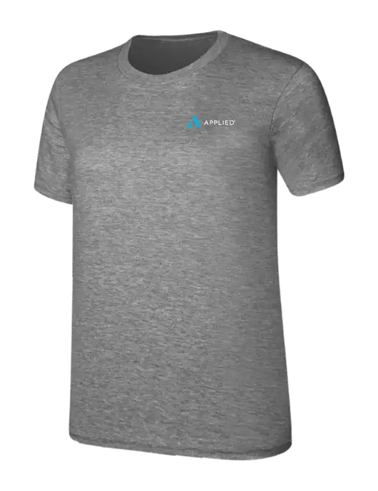 Womens Ring Spun Light Grey Heather 4.5 oz T-Shirt w/Applied Logo