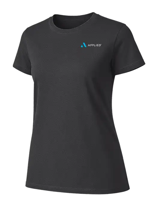 Womens Ring Spun Charcoal 4.5 oz T-Shirt w/Applied Logo