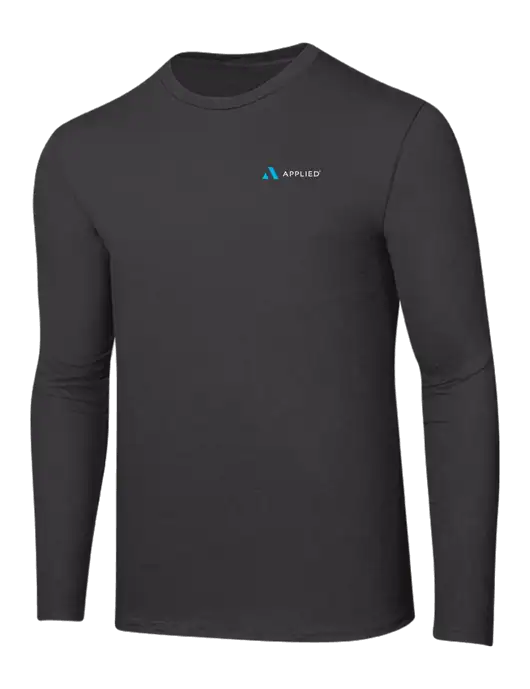 Ring Spun Charcoal 4.5 oz Long Sleeve T-Shirt w/Applied Logo