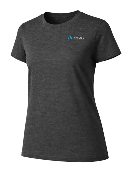 Womens Ring Spun Dark Heather Grey 4.5 oz T-Shirt w/Applied Logo