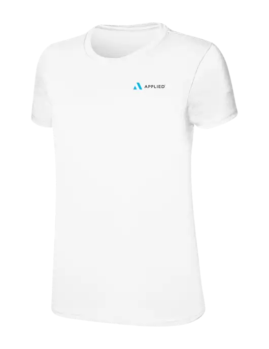 Womens Ring Spun White 4.5 oz T-Shirt w/Applied Logo
