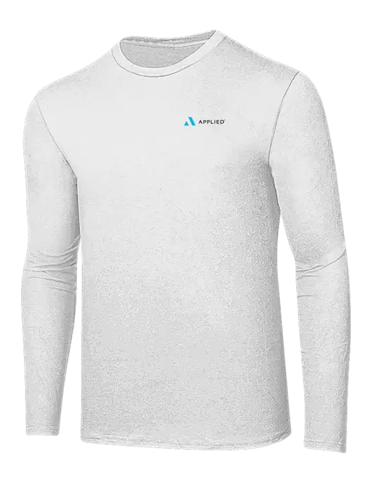 Ring Spun White 4.5 oz Long Sleeve T-Shirt w/Applied Logo