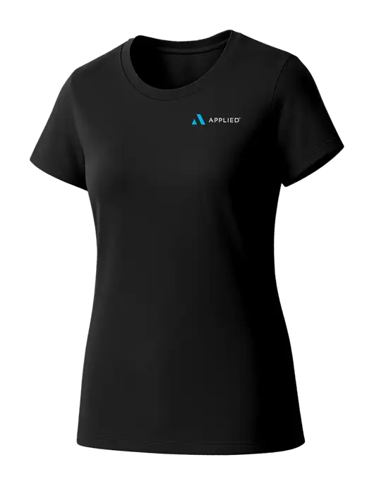 Womens Seriously Soft Black T-Shirt w/Applied Logo