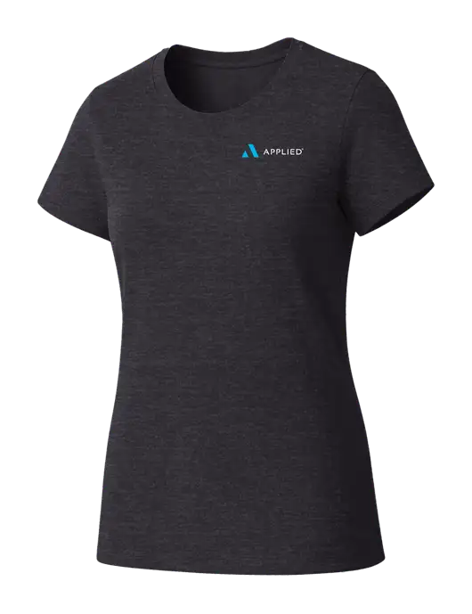 Womens Seriously Soft Heathered Charcoal T-Shirt w/Applied Logo