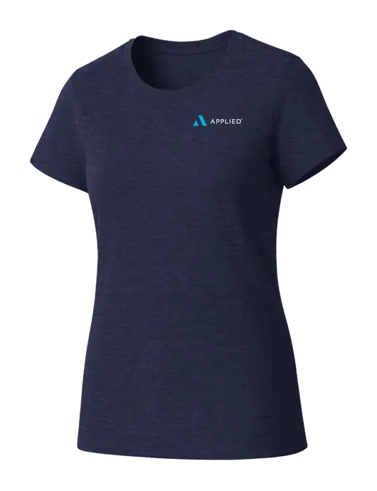 Womens Seriously Soft Heathered Navy T-Shirt w/Applied Logo