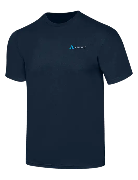 Simply Soft Navy 4.5oz  Poly/Combed Ring Spun Cotton T-Shirt w/Applied Logo