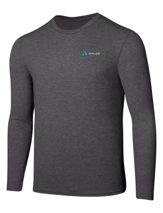 Seriously Soft Heathered Charcoal Long Sleeve T-Shirt w/Applied Logo