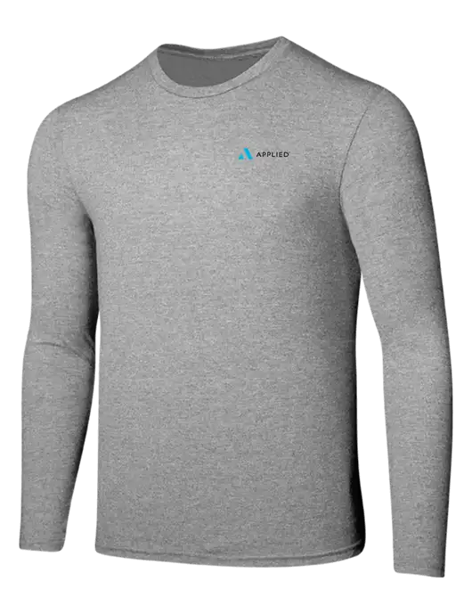 Seriously Soft Light Heathered Grey Long Sleeve T-Shirt w/Applied Logo