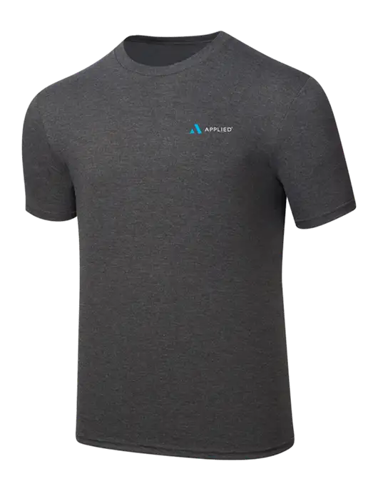 Simply Soft Heathered Charcoal 4.5oz  Poly/Combed Ring Spun Cotton T-Shirt w/Applied Logo