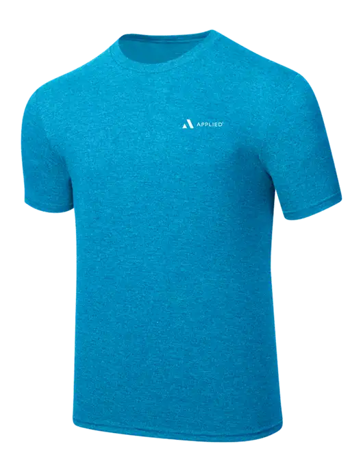 Simply Soft Sapphire Blue Frost 4.5oz  Poly/Combed Ring Spun Cotton T-Shirt w/Applied Logo