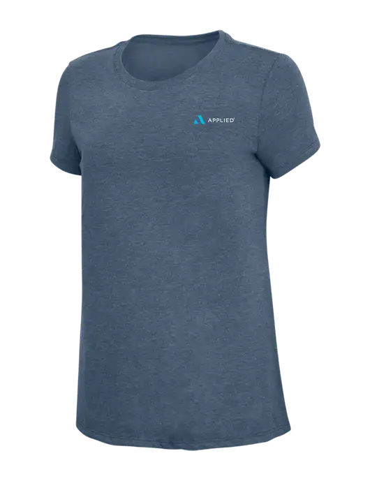 Womens Simply Soft Navy Frost 4.5oz  Poly/Combed Ring Spun Cotton T-Shirt w/Applied Logo