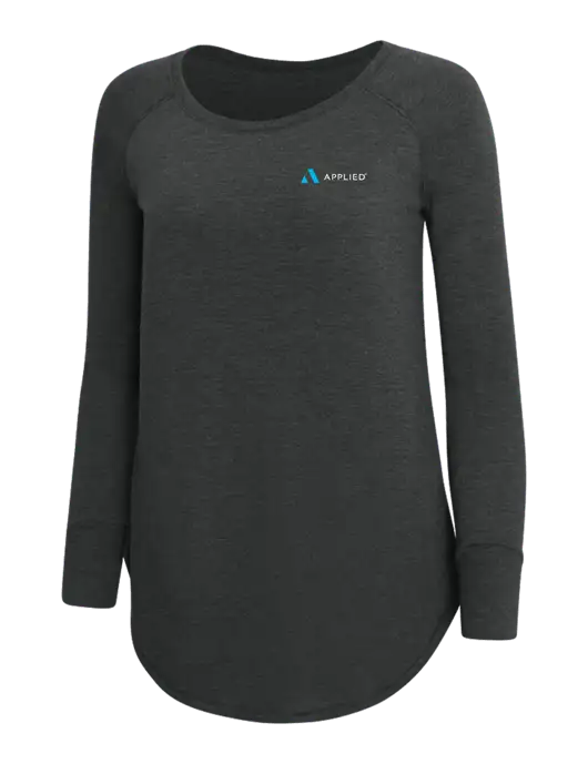 Womens Perfect Wide Collar Tunic Tri-Blend Black Frost 4.5 oz T-Shirt w/Applied Logo