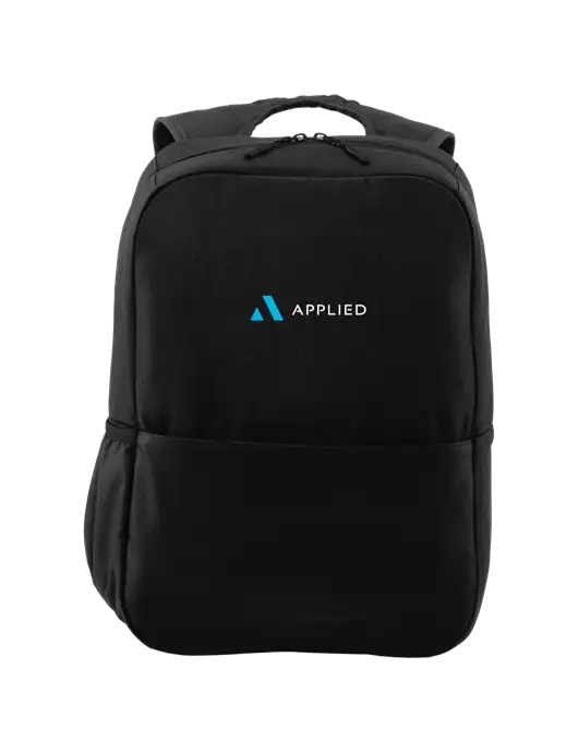 Access Square Laptop Black Backpack w/Applied Logo