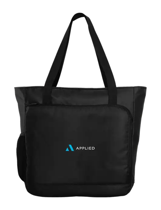 City Black Laptop Tote w/Applied Logo