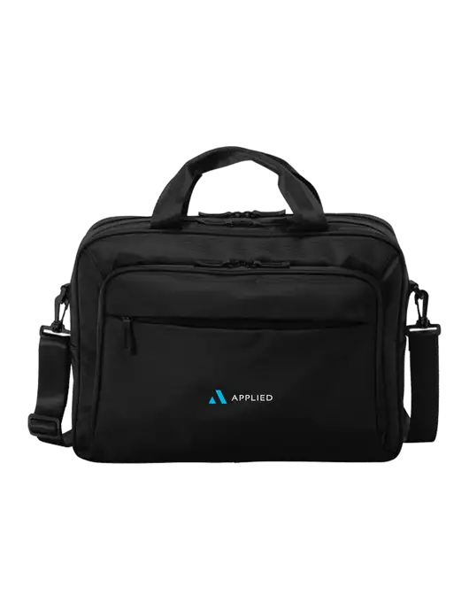 Travel Exec Black Laptop Briefcase w/Applied Logo