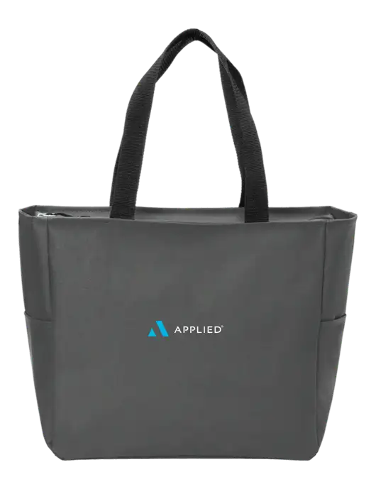 Everyday Charcoal Zip Tote Dark w/Applied Logo