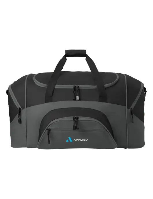 Standard Colorblock Black/Dark Grey Sport Duffel w/Applied Logo