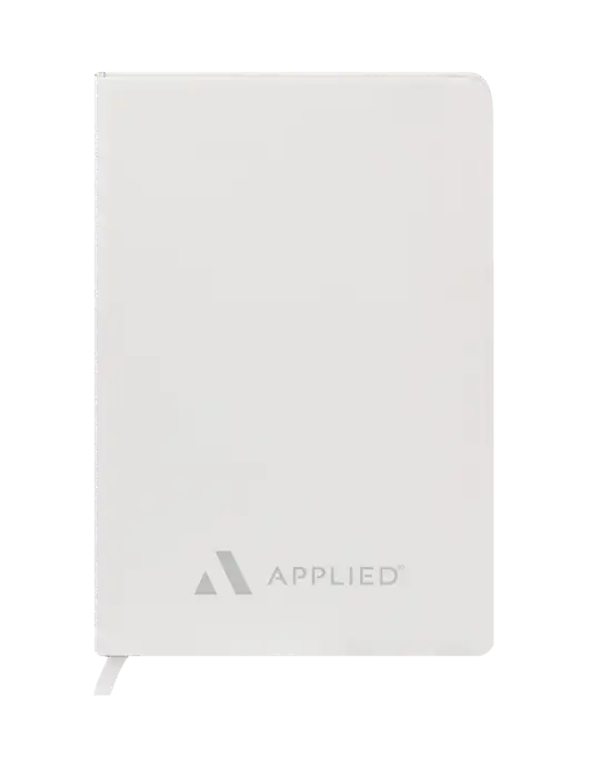 Fabrizio White Hard Cover 5.75 x 8.3  Journal w/Applied Logo