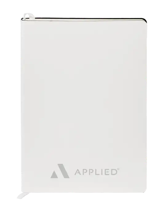 Fabrizio White Soft Cover 5.75 x 8.125 Journal w/Applied Logo