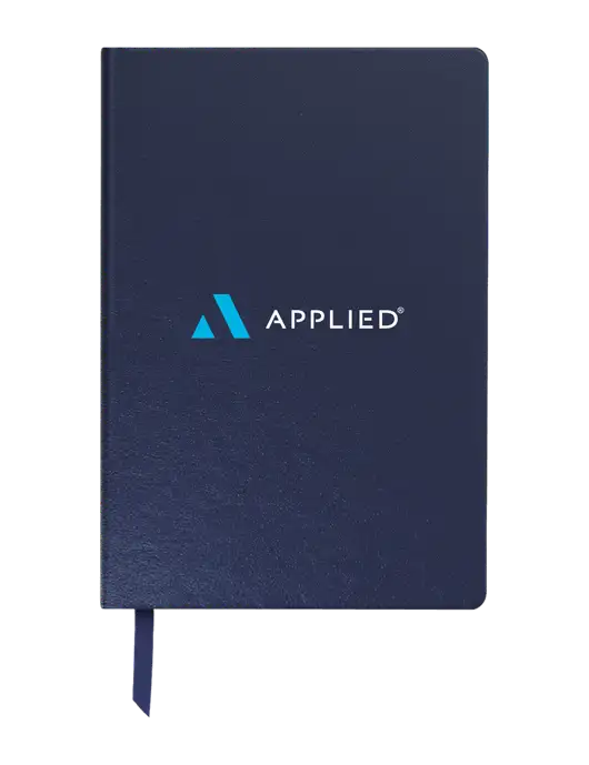 Achieve Navy Hardcover Journal, 5.5 x 8.37 w/Applied Logo
