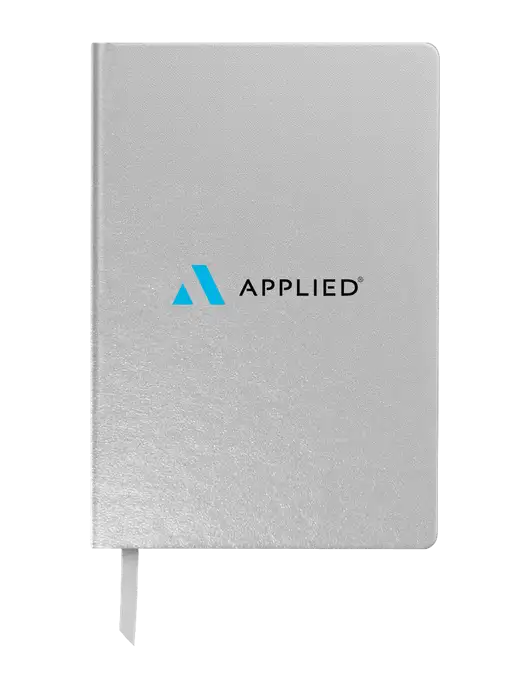 Achieve Silver Hardcover Journal, 5.5 x 8.37 w/Applied Logo