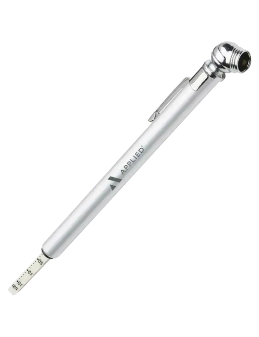 Quick View Silver Tire Gauge w/Applied Logo
