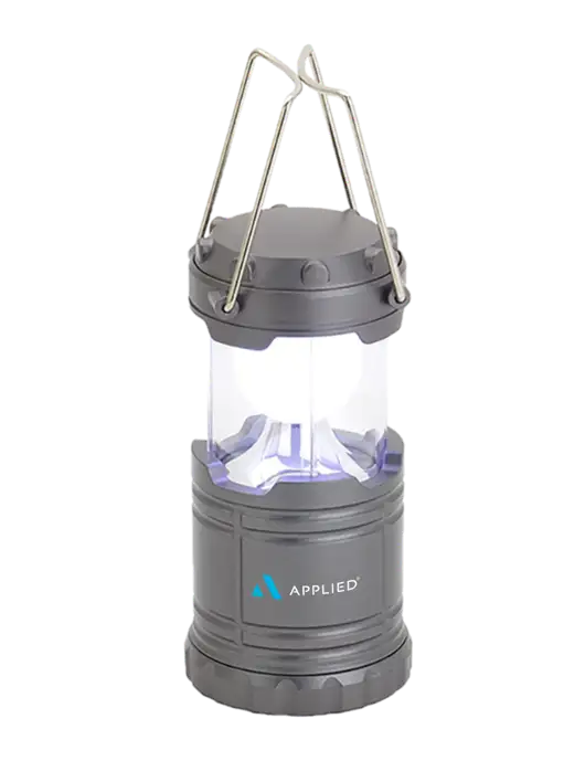Gunmetal Mini Retro Lantern w/Applied Logo