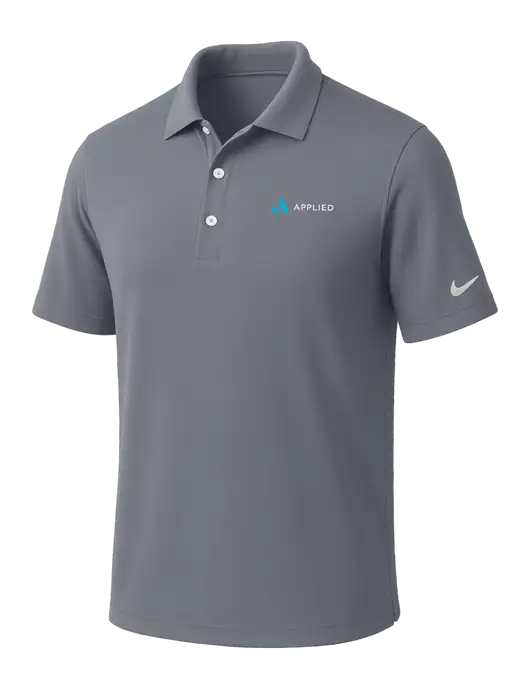 NIKE Medium Grey Dri-Fit Micro Pique Polo w/Applied Logo