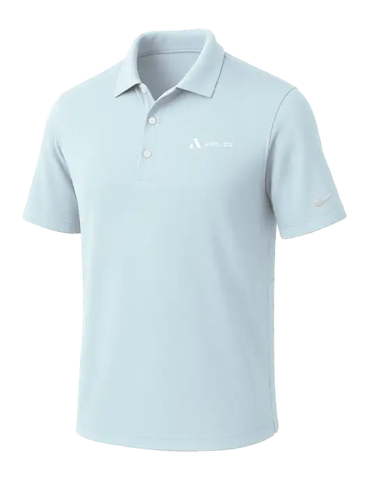 NIKE Very Light Blue Dri-Fit Micro Pique Polo w/Applied Logo