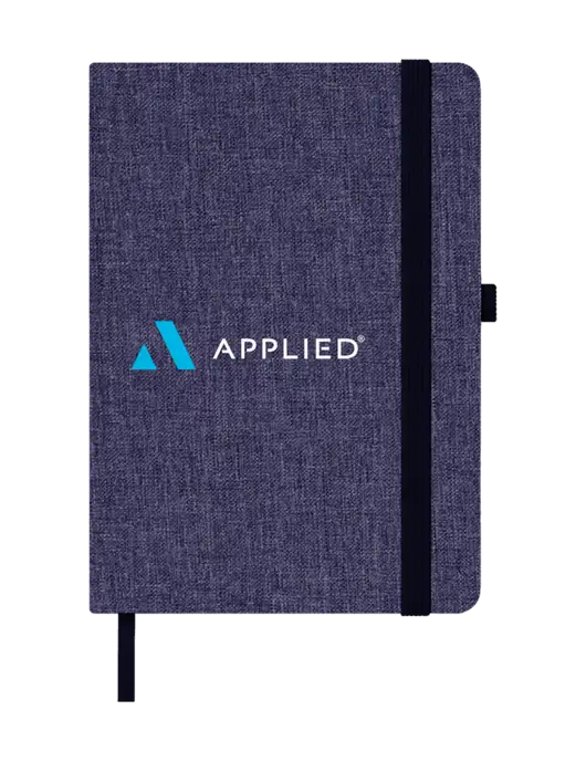 Twill Navy Heathered 5 x 7 Journal w/Applied Logo