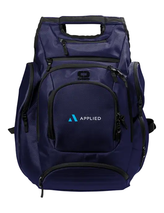 OGIO Navy Metro Ballistic Laptop Backpack w/Applied Logo