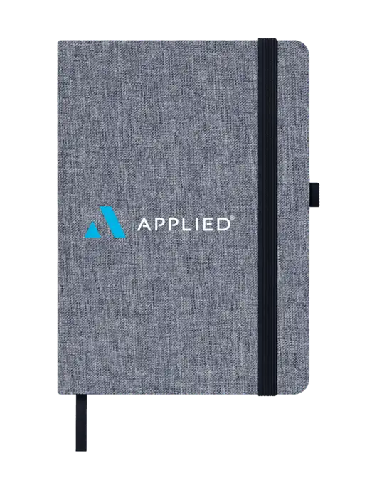Twill Grey Heathered 5 x 7 Journal w/Applied Logo