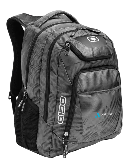 OGIO Race Day Silver Excelsior Laptop Backpack w/Applied Logo