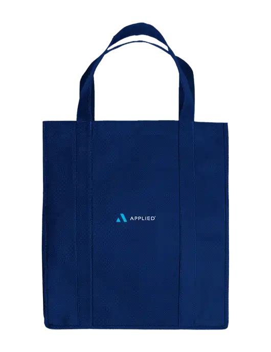 Eco Reusable Jumbo Navy Blue Shopping Bag w/Applied Logo