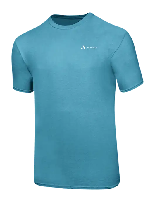 Ring Spun Light Sapphire 4.5 oz T-Shirt w/Applied Logo