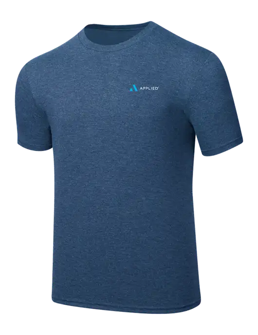Simply Soft Heathered Navy 4.5oz  Poly/Combed Ring Spun Cotton T-Shirt w/Applied Logo