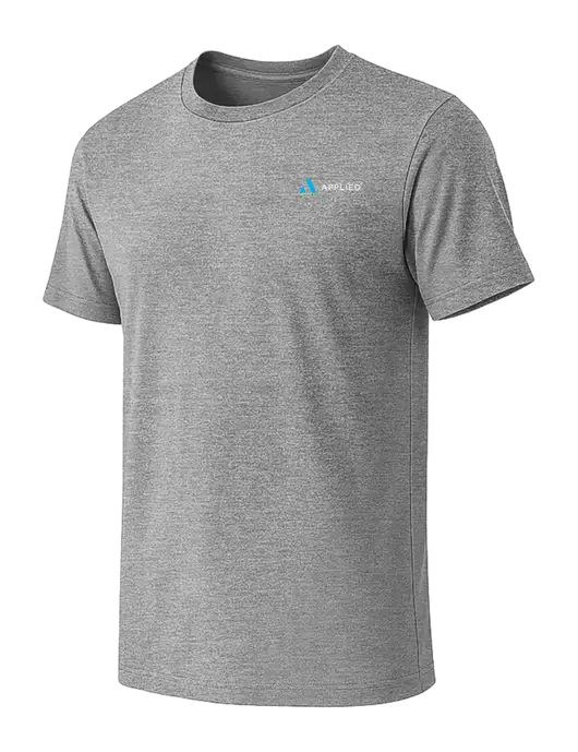BELLA+CANVAS Heather Grey CVC Short Sleeve Tee w/Applied Logo