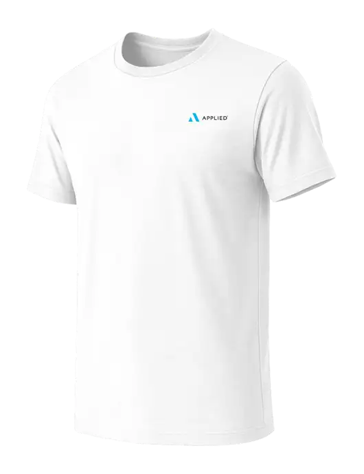 BELLA+CANVAS White Blend CVC Short Sleeve Tee w/Applied Logo