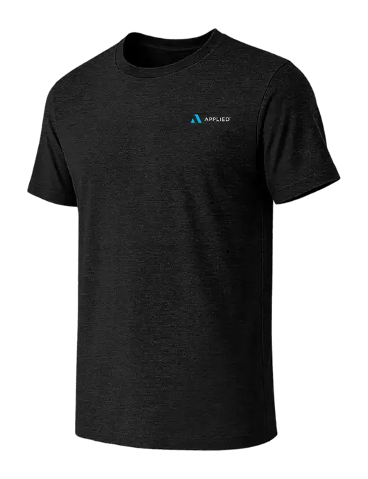 BELLA+CANVAS Black Heather CVC Short Sleeve Tee w/Applied Logo