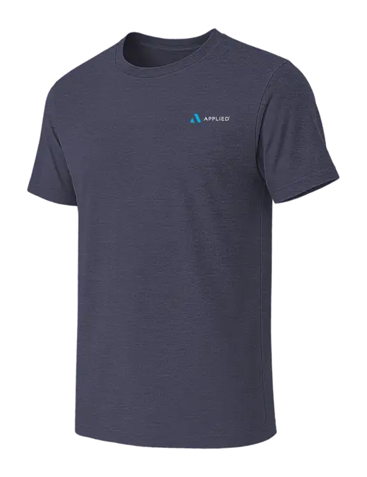 BELLA+CANVAS Heather Navy CVC Short Sleeve Tee w/Applied Logo