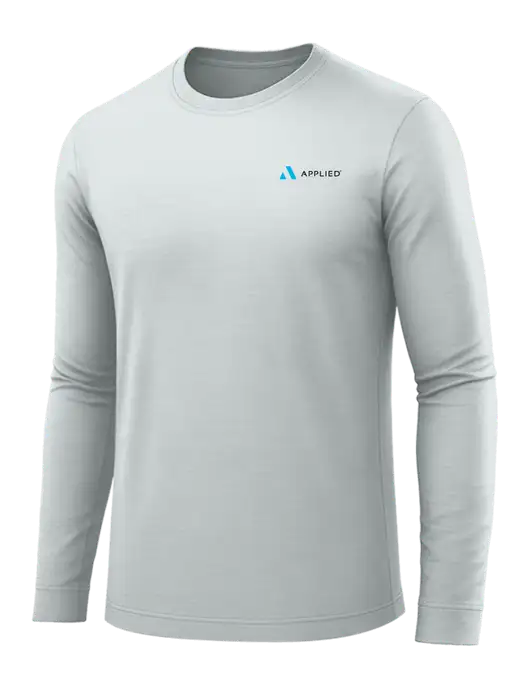 Long Sleeve Light Grey PosiCharge Competitor Tee w/Applied Logo