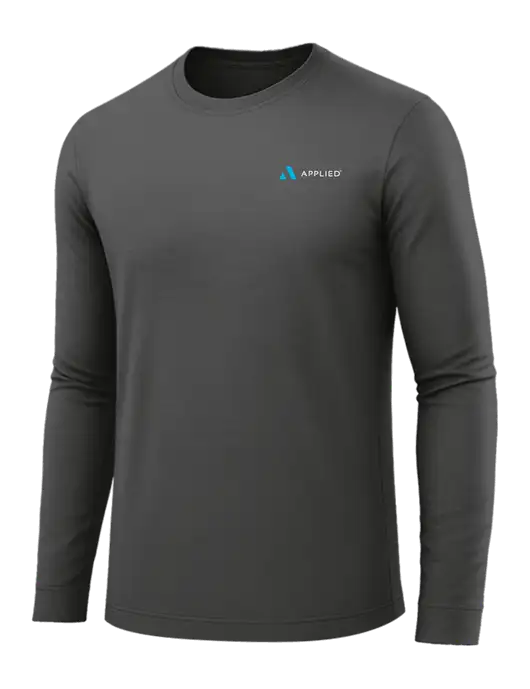 Long Sleeve Dark Grey PosiCharge Competitor Tee w/Applied Logo
