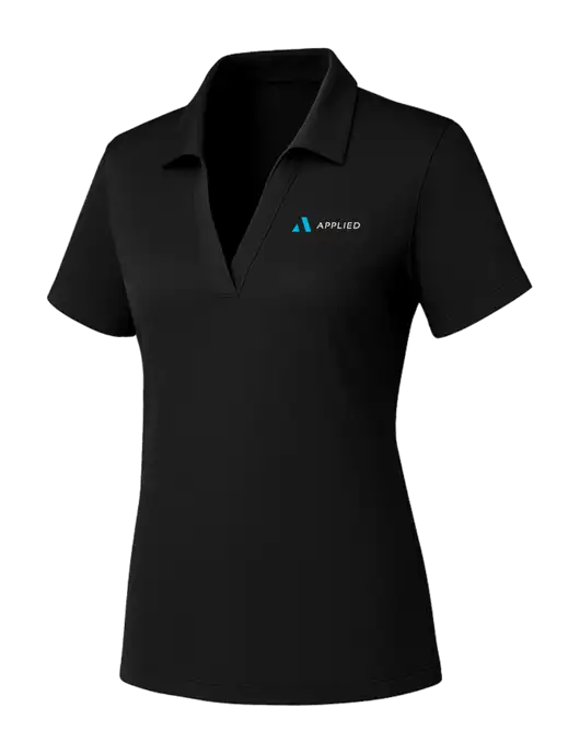 Womens Black PosiCharge RacerMesh Polo w/Applied Logo