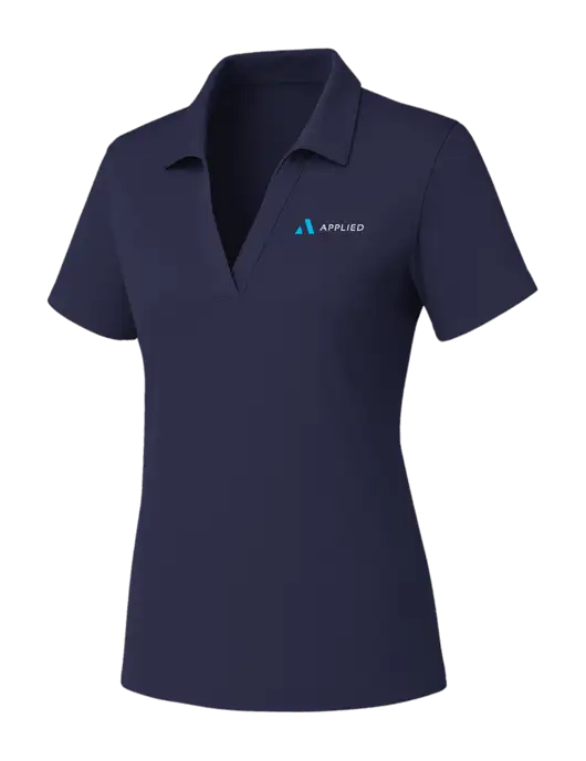 Womens Navy PosiCharge RacerMesh Polo w/Applied Logo