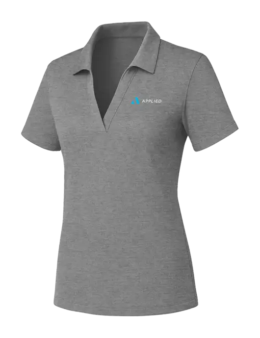 Womens Medium Grey Heather PosiCharge RacerMesh Polo w/Applied Logo