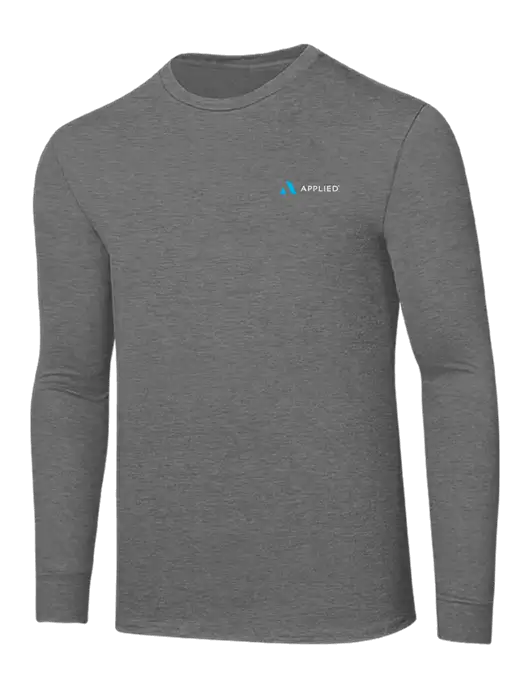 Core Blend Medium Grey Heather Long Sleeve Tee w/Applied Logo